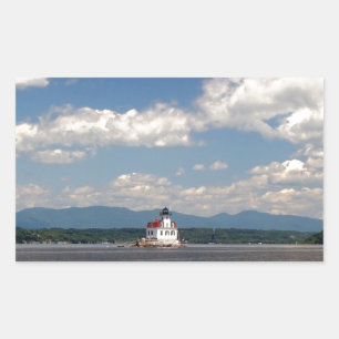 Hudson River Lighthouse Rechteckiger Aufkleber