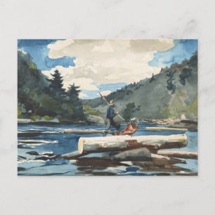Hudson River, Logging   Winslow Homer Postkarte