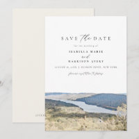 HUDSON RIVER New York Watercolor Save the Date Inv