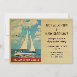Hudson River Valley Wedding Einladung Sailboat