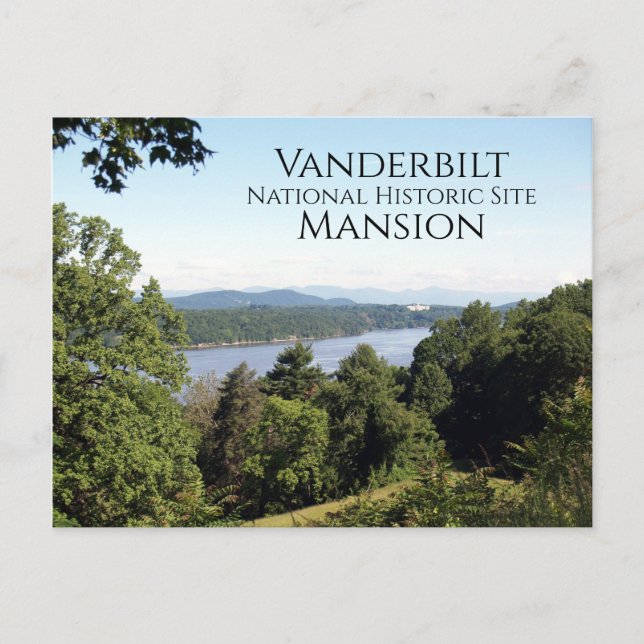 Hudson River von Vanderbilt Mansion, Hyde Par, NY Postkarte (Vorderseite)