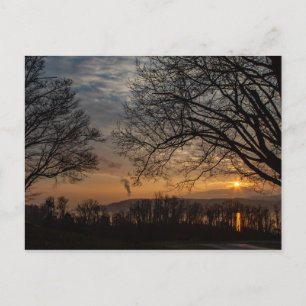 Hudson River Winter Sunset Postkarte