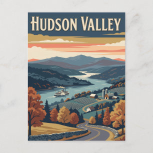 Hudson Valley New York River Vintage Poster Postkarte