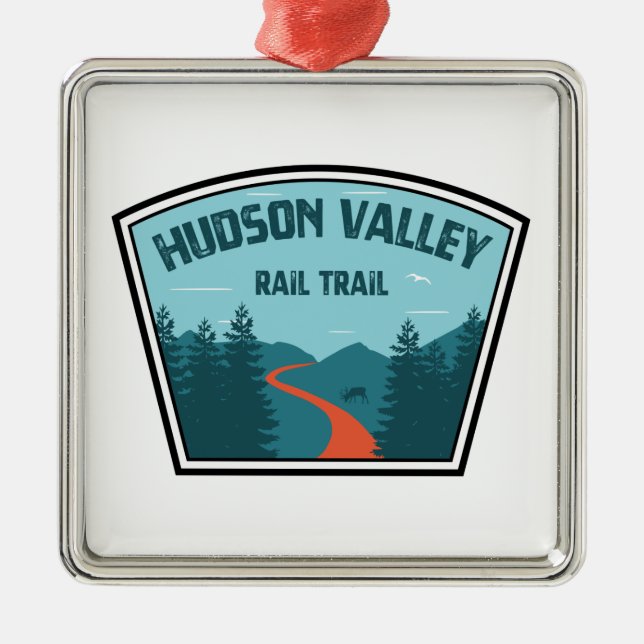 Hudson Valley Rail Trail Ornament Aus Metall (Vorne)