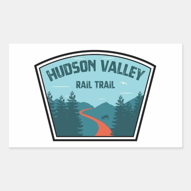 Hudson Valley Rail Trail Rechteckiger Aufkleber (Vorderseite)
