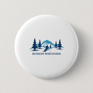 Hudson Wisconsin Ski Resort Skifahrer _1 Button