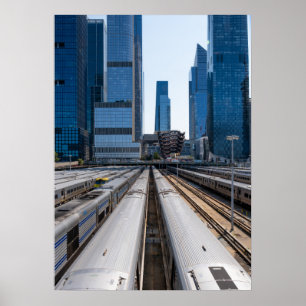 Hudson Yards NYC Pendlerzüge und Wolkenkratzer Poster
