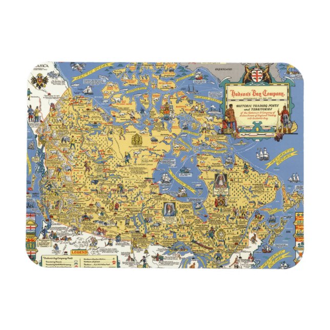 Hudson's Bay Company - Karte von Kanada Magnet (Horizontal)