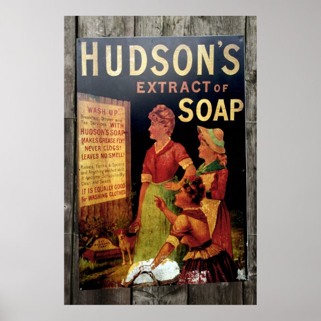 Hudsons Soap Vintage Poster Print (Vorne)