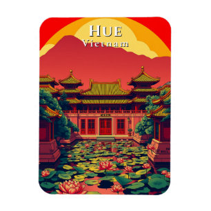 Hue Vietnam Pagoda Travel Retro Magnet