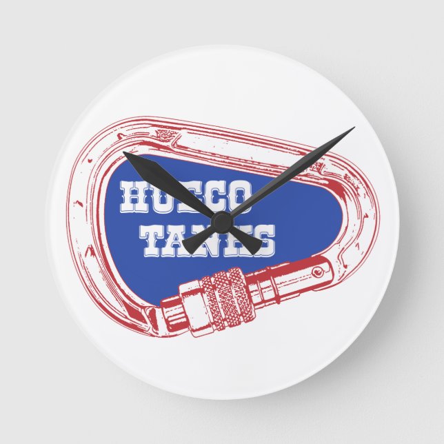 Hueco Tanks Carabiner Runde Wanduhr (Vorderseite)