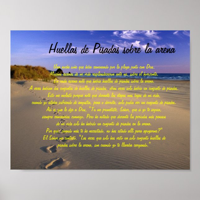 Huellas de Pisadas sobre la arena Poster (Vorne)