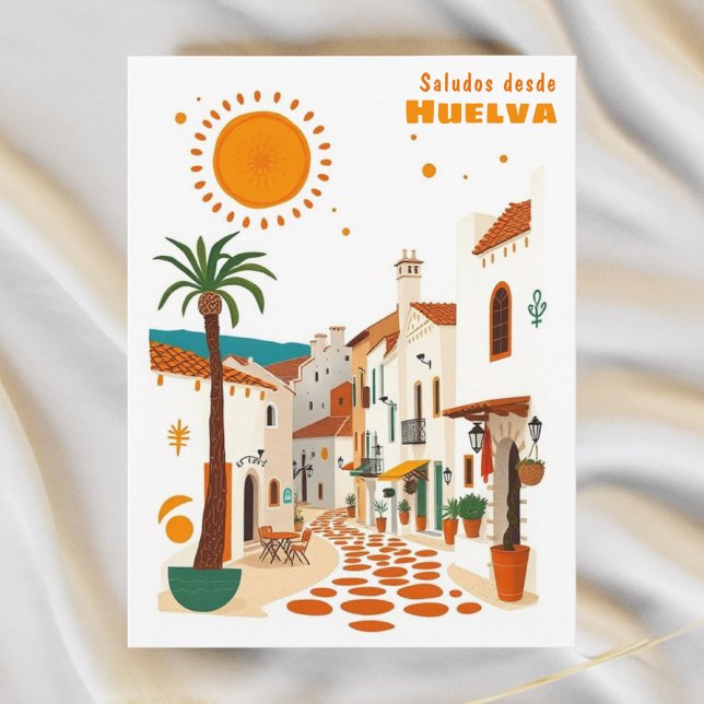 Huelva Spanien Mediterrane Kleinstadt Postcard Postkarte (Von Creator hochgeladen)