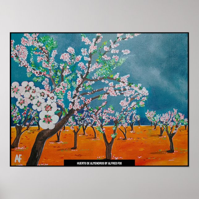 Huerto de Almendros Painting by Alfred Fox Poster (Vorne)