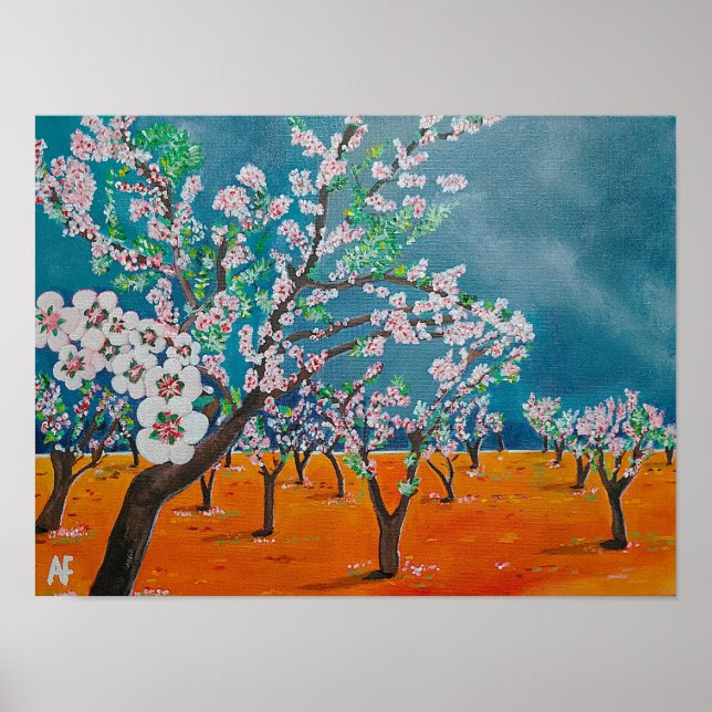Huerto de Almendros Painting by Alfred Fox Poster (Vorne)