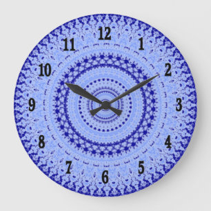 Hues of Blue Country Kitchen Wall Clock Große Wanduhr