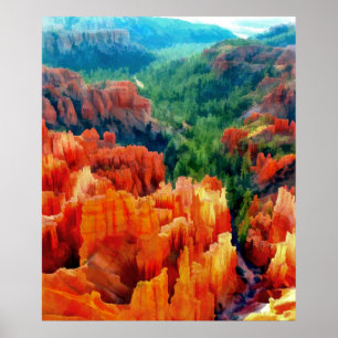 Hues of the Hoodoos in Bryce Canyon NP - Realismus Poster