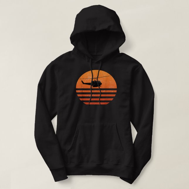 Huey Helicopter UH-1 Vietnam Kriegsvetera gestört Hoodie (Design vorne)