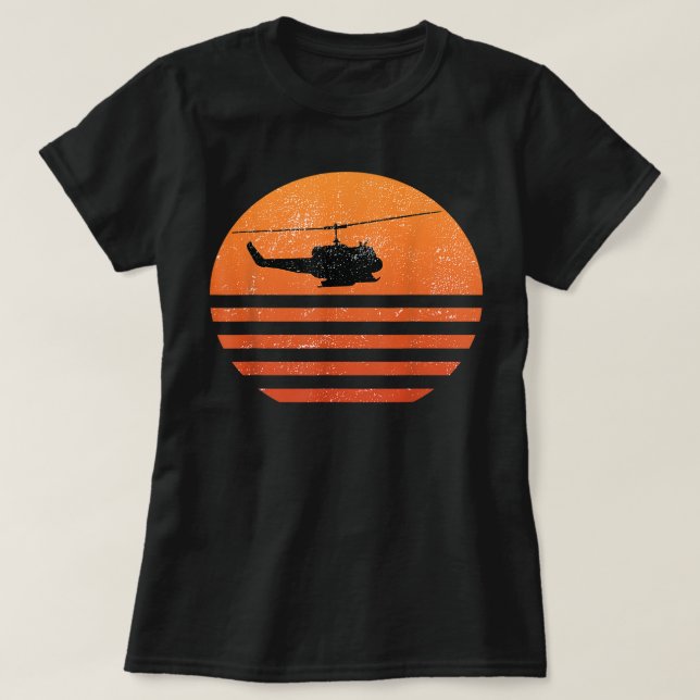 Huey Helicopter UH-1 Vietnam Kriegsvetera gestört T-Shirt (Design vorne)