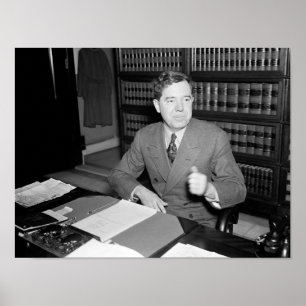 Huey lange an seinem Schreibtisch - der Kingfish - Poster