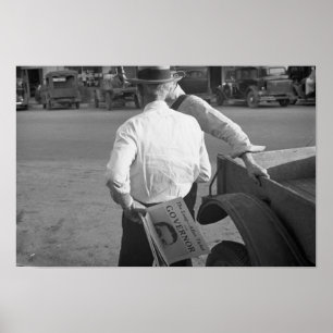 Huey Long Supporter in Louisiana, 1930er Poster