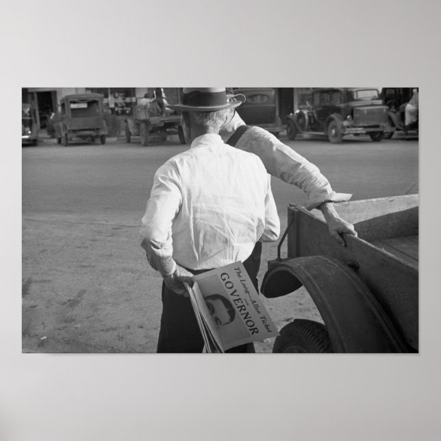 Huey Long Supporter in Louisiana, 1930er Poster (Vorne)