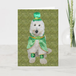Huey McGoldendoodle St. Patrick's Day card Karte