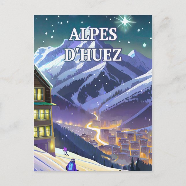 Huez-Alpen: Glänzender Aufstieg ins Herz der Postkarte (Vorderseite)