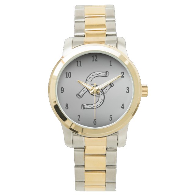 Hufeisen auf der Silver Gradient Armbanduhr (Vorderseite)