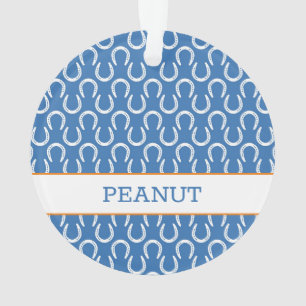 Hufeisen Blaue Pferdebezeichnung Foto Keepake Ornament