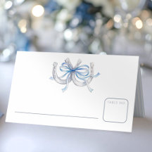 Hufeisen blaues Band Aquarell Hochzeit