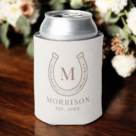 Hufeisen Country Western Monogram Hochzeit Dosenkühler