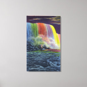 Hufeisen-Fälle belichtet nachts Leinwanddruck