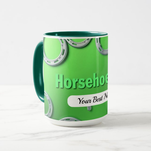 Hufeisen-Glück Tasse individuell (Vorderseite Links)