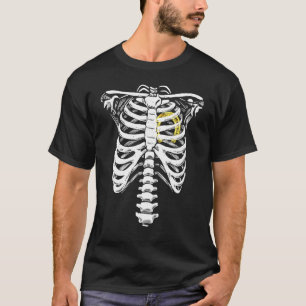 Hufeisen Herz Skelett Rippenkäfig Liebe Pferde Ske T-Shirt