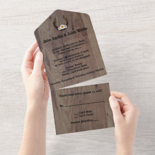 Hufeisen-Hochzeitseinladung für alles auf einmal All In One Einladung