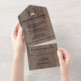 Hufeisen-Hochzeitseinladung für alles auf einmal All In One Einladung