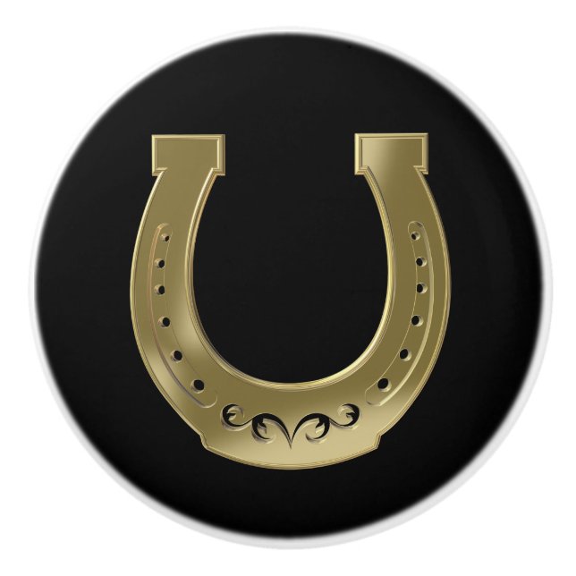 Hufeisen Keramikknauf (Vorderseite)