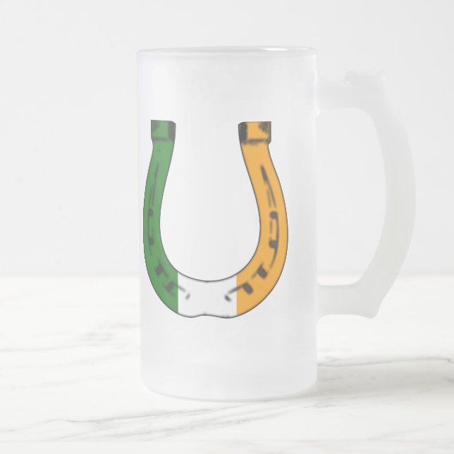 Hufeisen Mattglas Bierglas (Rechts)