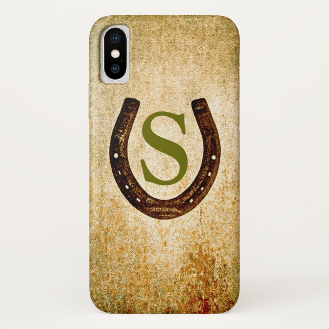 Hufeisen mit Monogramm zur Personalisierung Case-Mate iPhone Hülle (Rückseite)