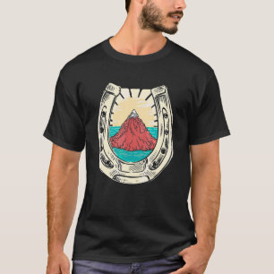 Hufeisen Natur Ozean Berg Reitsport H T-Shirt