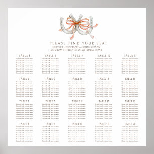 Hufeisen orangefarbenes Band 20 Tisch Herbst Hochz Poster