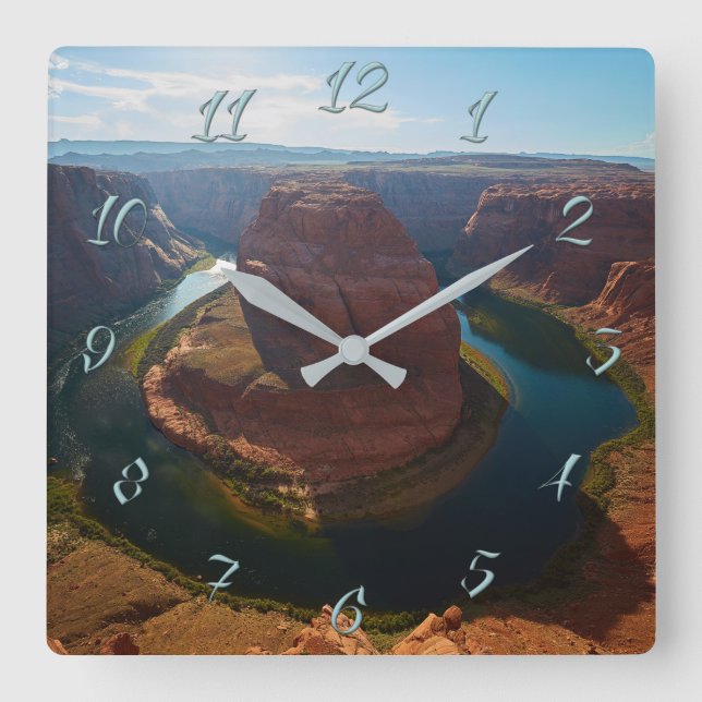 Hufeisen Quadratische Wanduhr (Vorderseite)