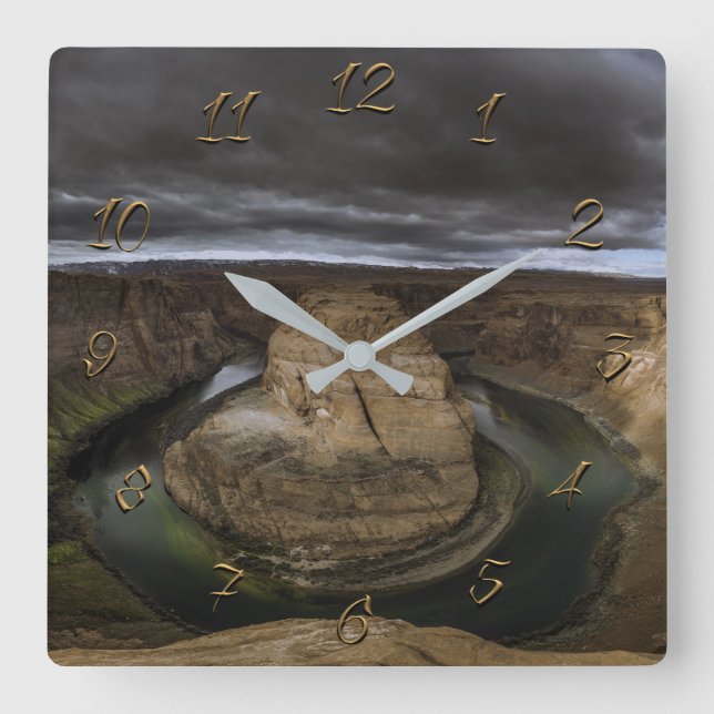 Hufeisen Quadratische Wanduhr (Vorderseite)
