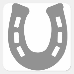 Hufeisen. Quadratischer Aufkleber
