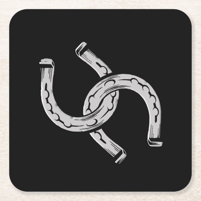 Hufeisen Rechteckiger Pappuntersetzer (Vorderseite)