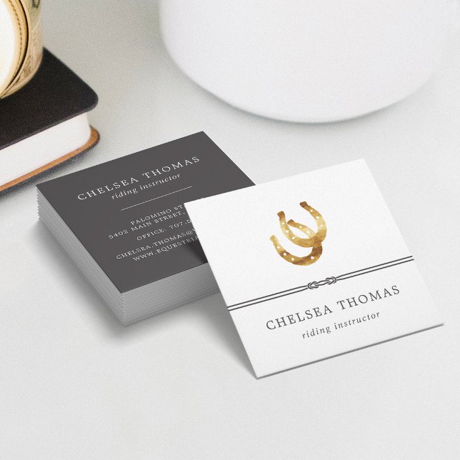 Hufeisen | Reitlehrer Quadratische Visitenkarte (Von Creator hochgeladen)