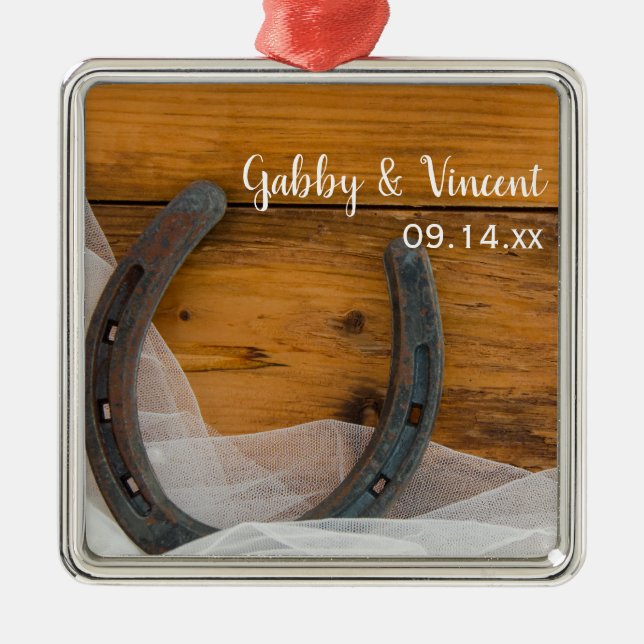 Hufeisen und Bridal Veil Silbernes Ornament (Vorne)