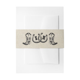 Hufeisen und Cowboystiefel Einladungsbanderole