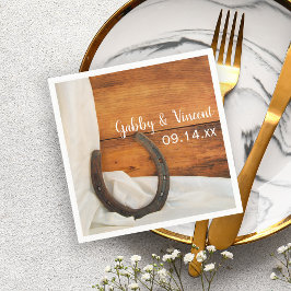 Hufeisen und Satin Country-Barn-Hochzeit Serviette